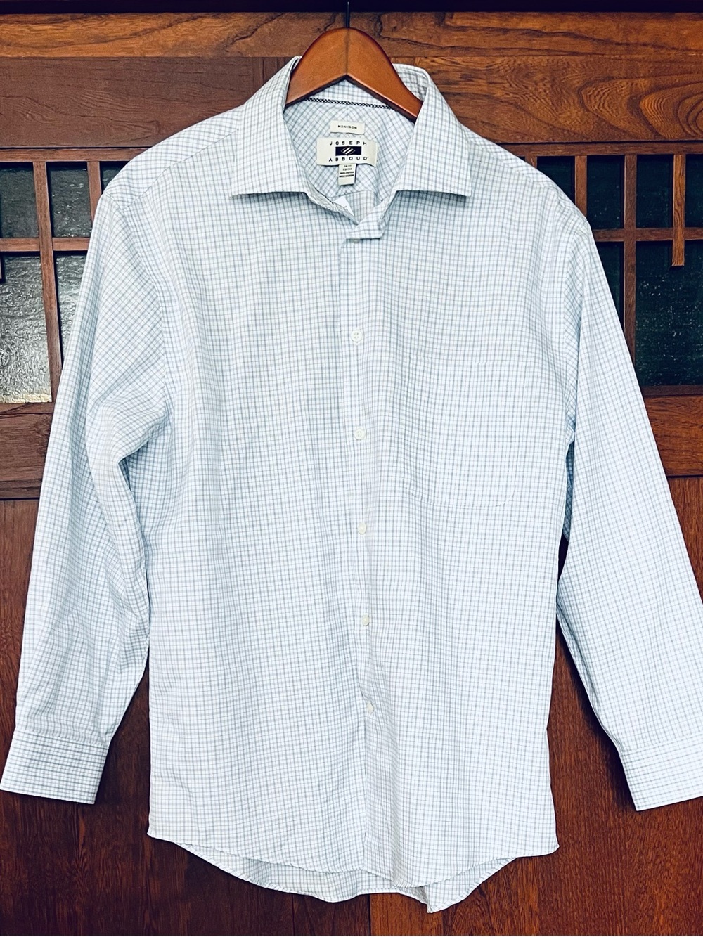 Joseph Abboud new with tag Light Blue and White Checked Dress Shirt 100% cotton